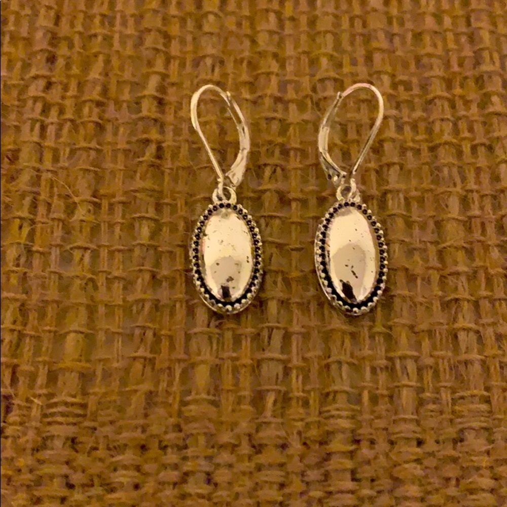 Napier silver oval earrings